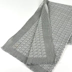 Louis Vuitton Shawl Fringe Cotton Silk Gray Scarf — view 2