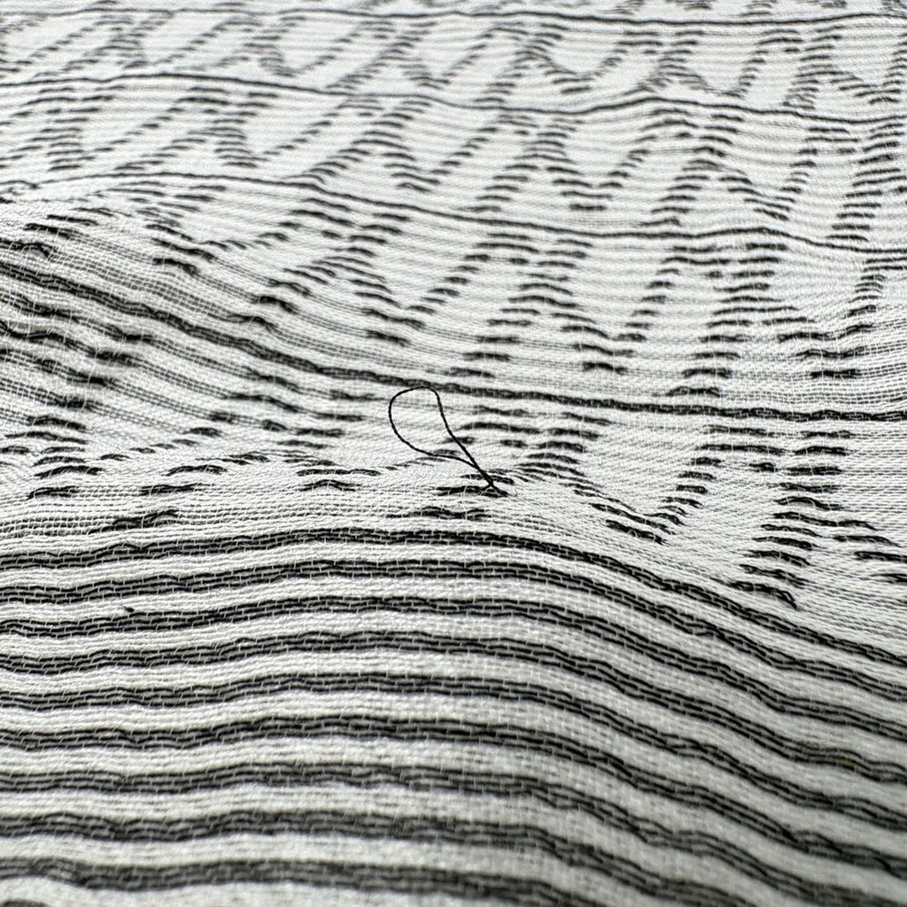 Louis Vuitton Shawl Fringe Cotton Silk Gray Scarf — view 7