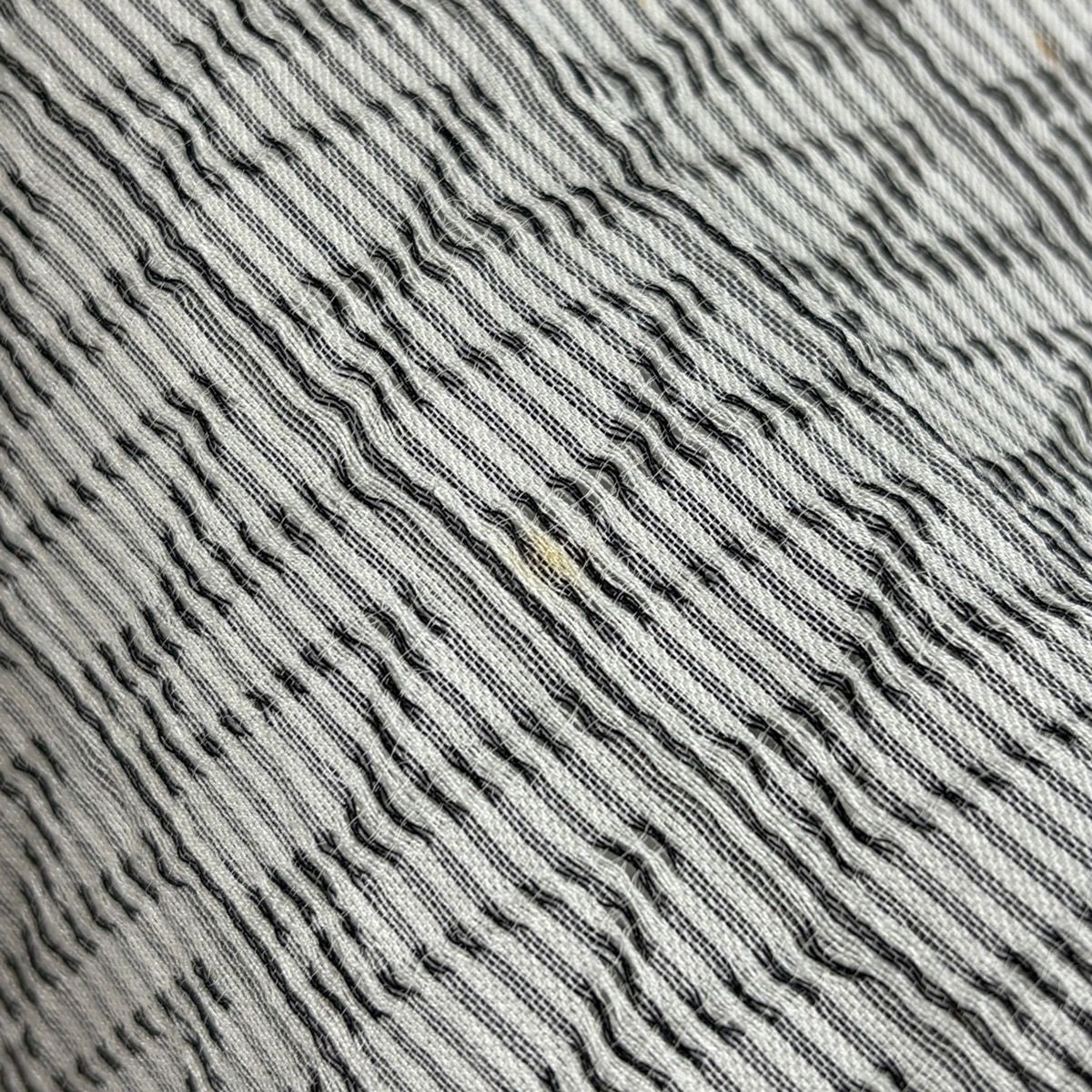 Louis Vuitton Shawl Fringe Cotton Silk Gray Scarf — view 4