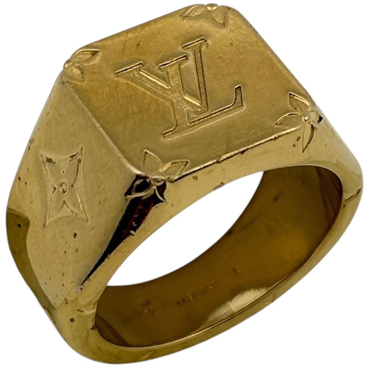 Louis Vuitton Signetring Monogram Ring Metal Gold