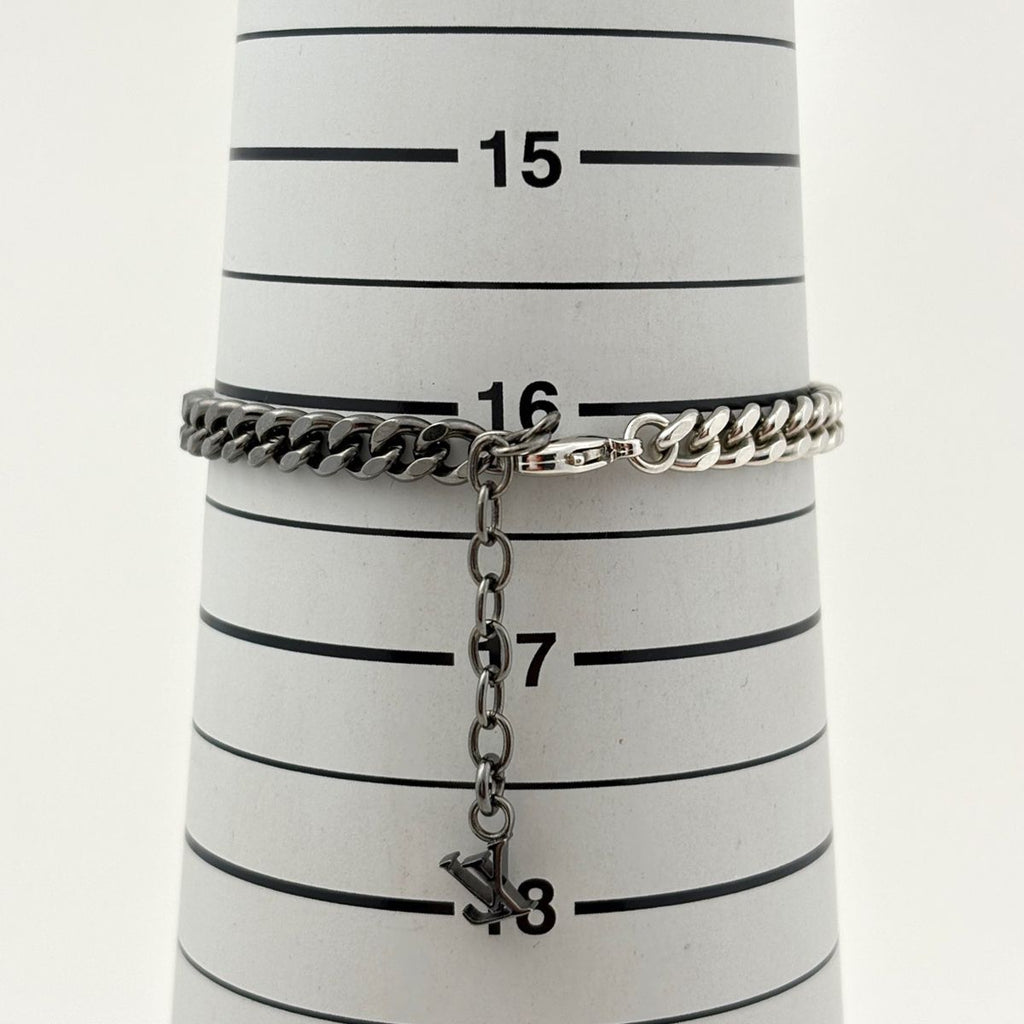 Louis Vuitton LV Instinct Bracelet Monogram Metal Silver Black — view 4