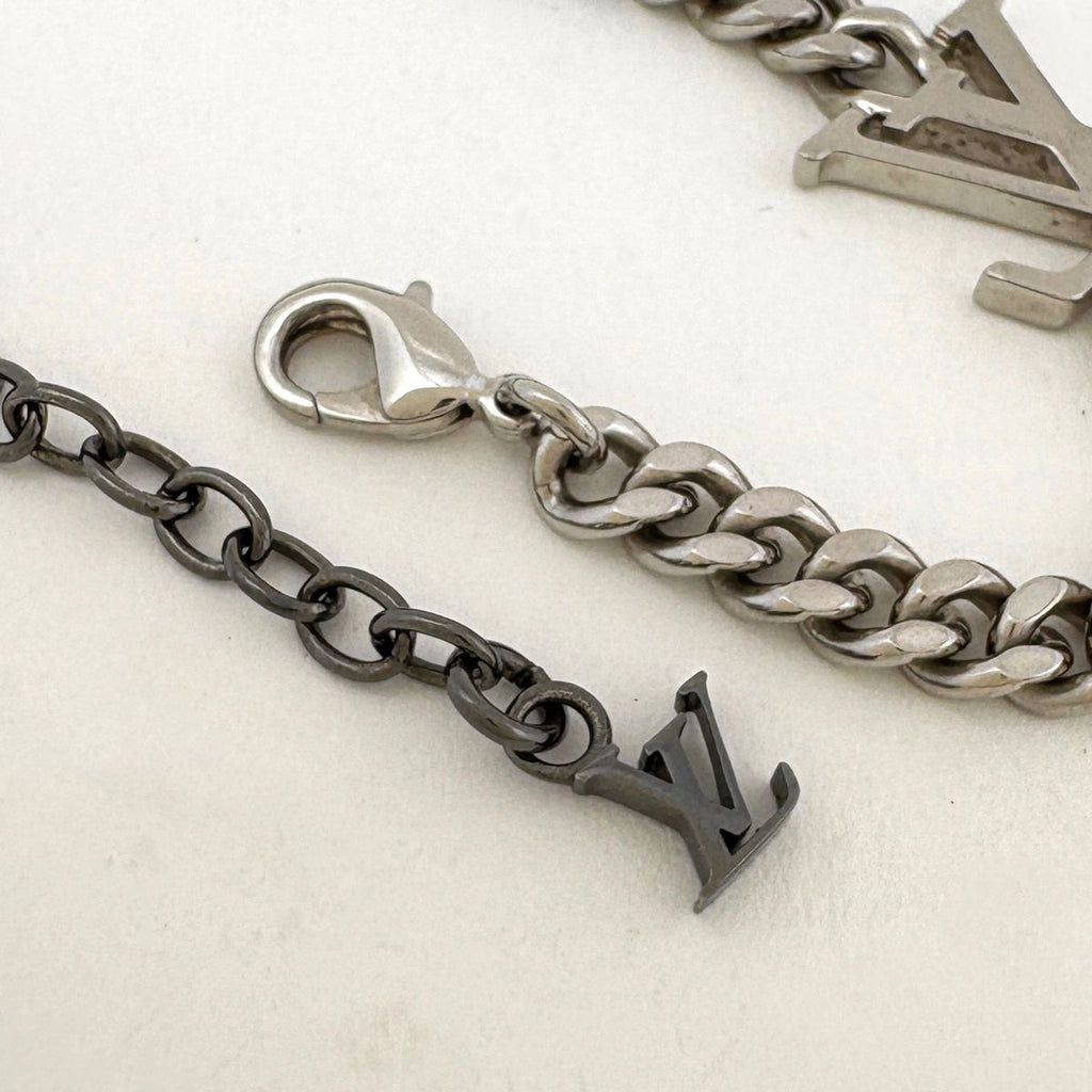 Louis Vuitton LV Instinct Bracelet Monogram Metal Silver Black — view 3