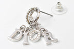 Dior Earrings Logo Silver Rhinestone — view 2