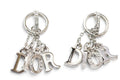 Dior Earrings Logo Silver Rhinestone