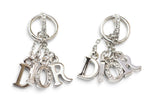 Dior Earrings Logo Silver Rhinestone