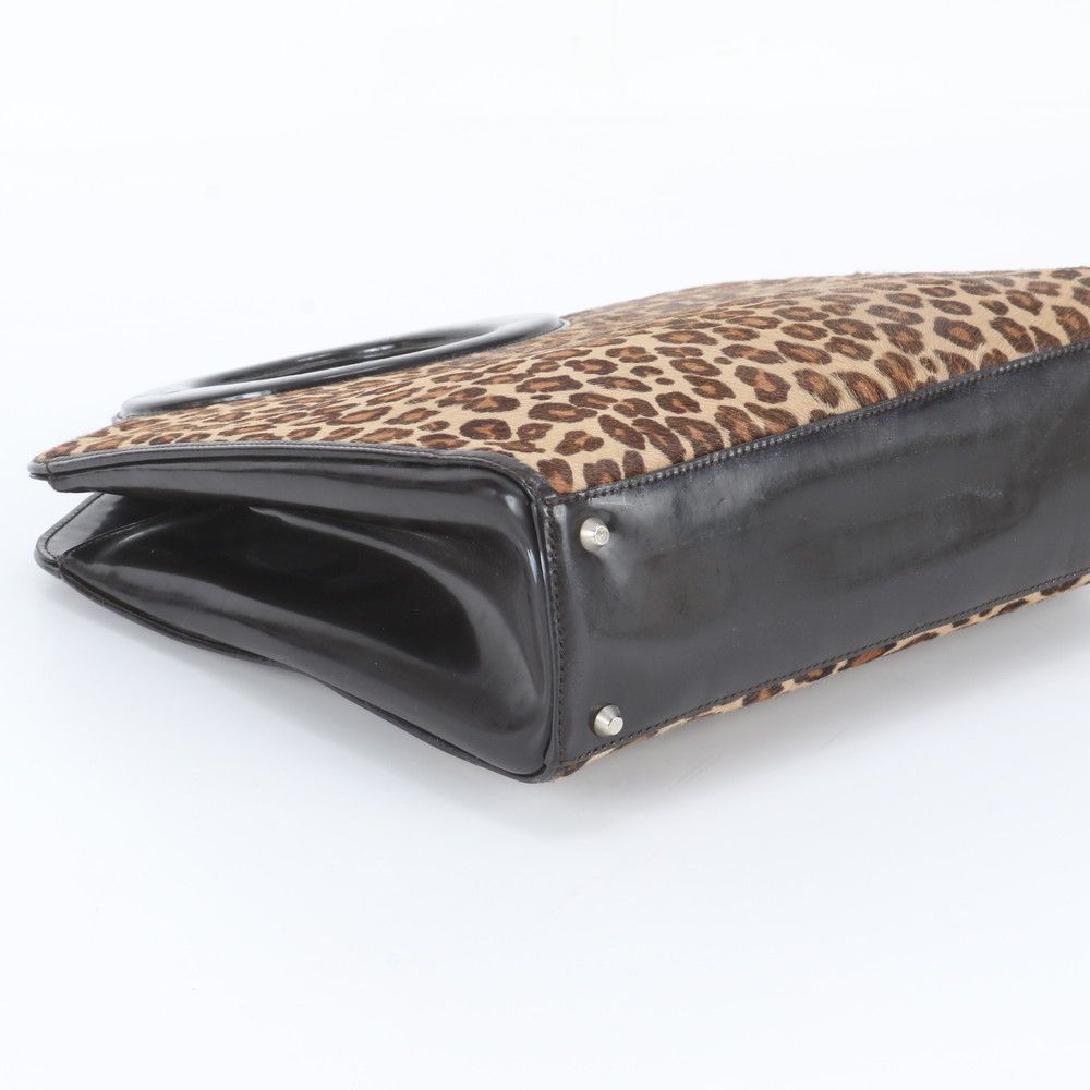 Dior Vintage Calf Hair Leopard Print Handbag Tote — view 5