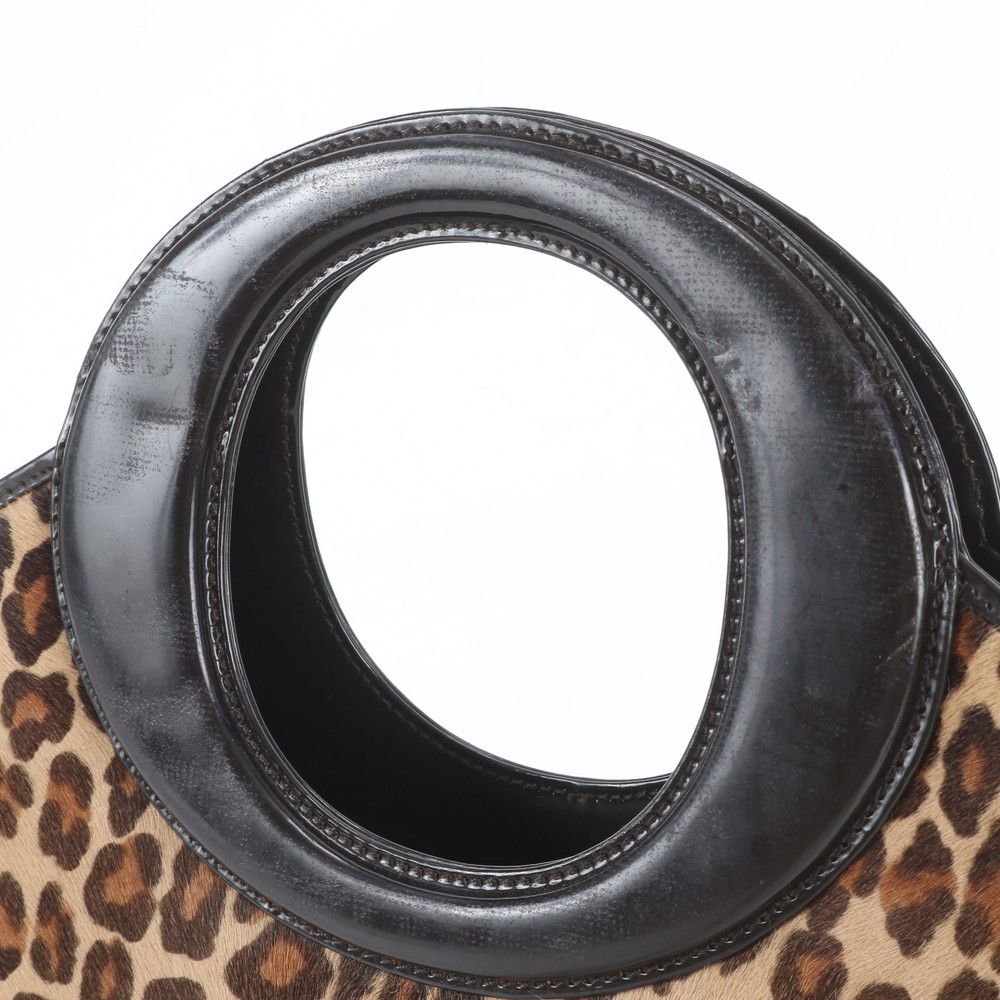 Dior Vintage Calf Hair Leopard Print Handbag Tote — view 2