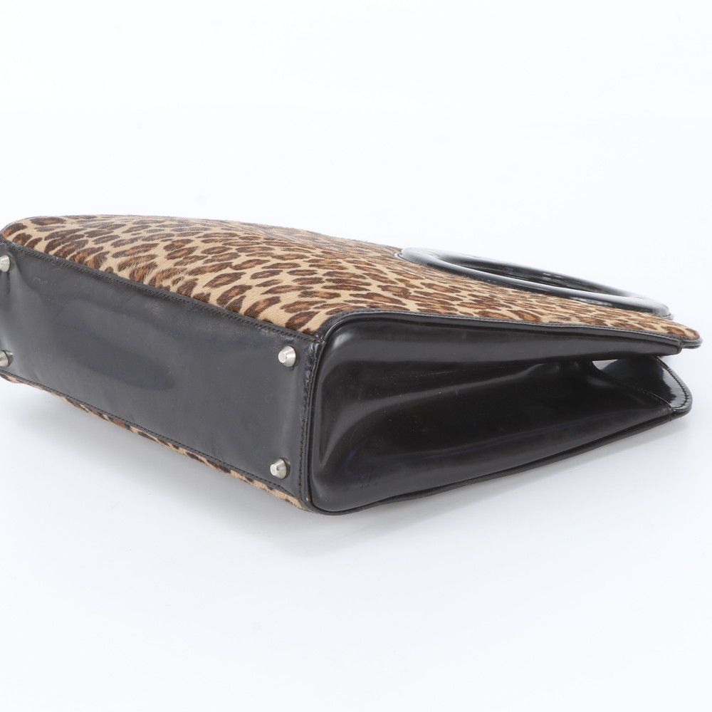 Dior Vintage Calf Hair Leopard Print Handbag Tote — view 4
