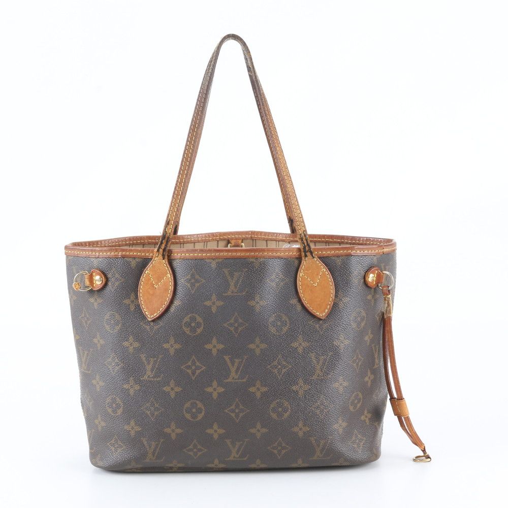Louis Vuitton Monogram Neverfull Leather Tote Bag Shoulder — view 3