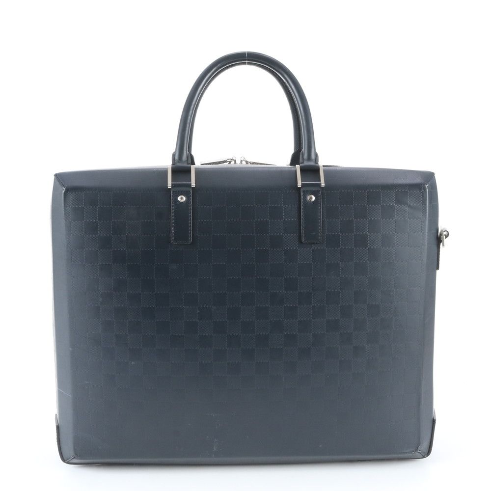 Louis Vuitton Damier Glace Ricky Leather Boston Bag Tote Carry
