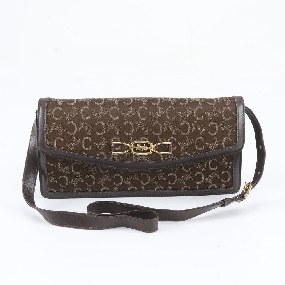 Celine Sulky C Carriage Leather 2-Way Shoulder Bag Clutch