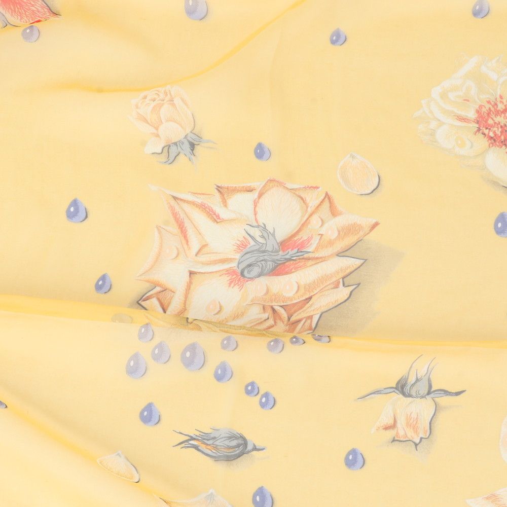 Hermes Carre Jean 140 la Rosee Rose Drops Silk 100% Scarf — view 7