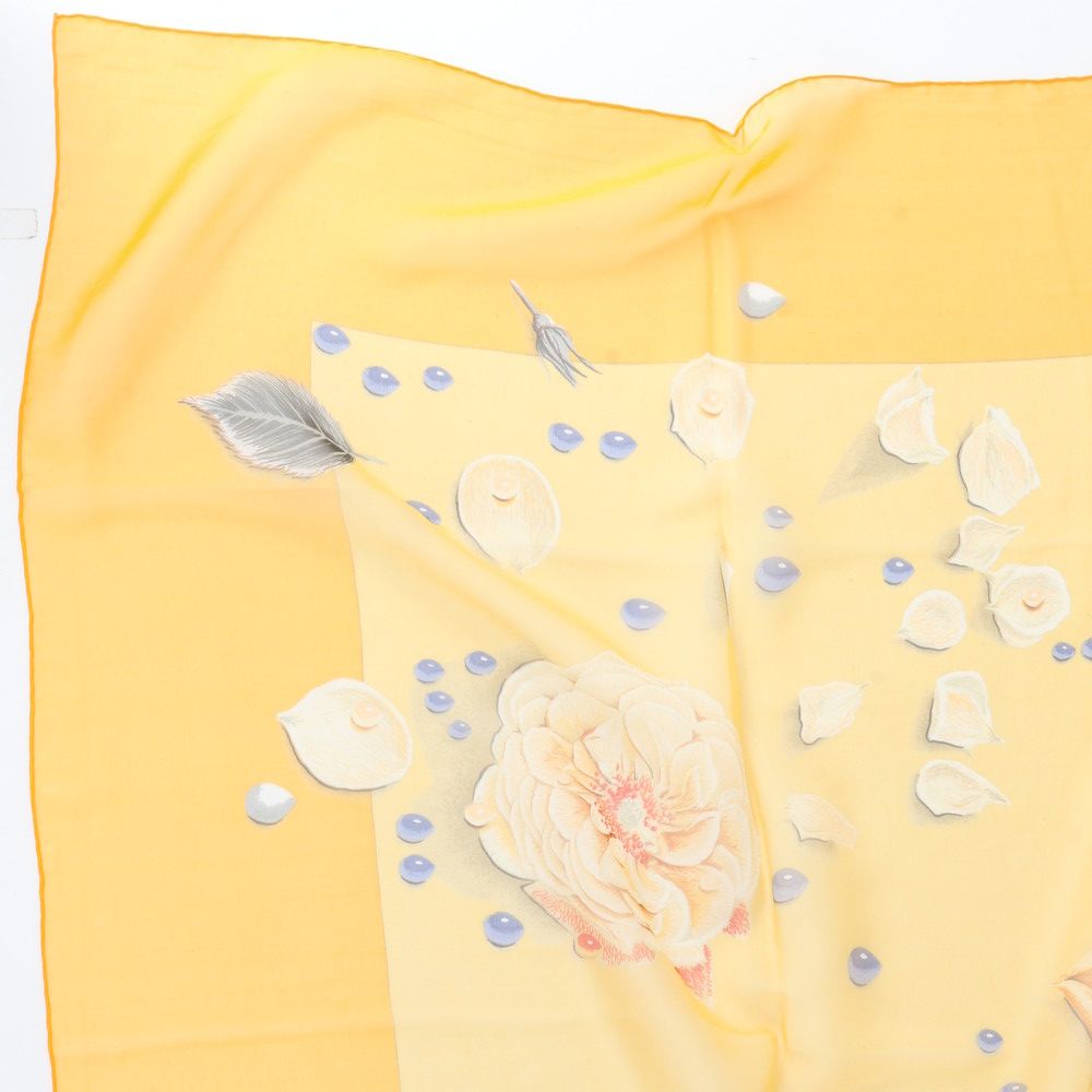 Hermes Carre Jean 140 la Rosee Rose Drops Silk 100% Scarf — view 4