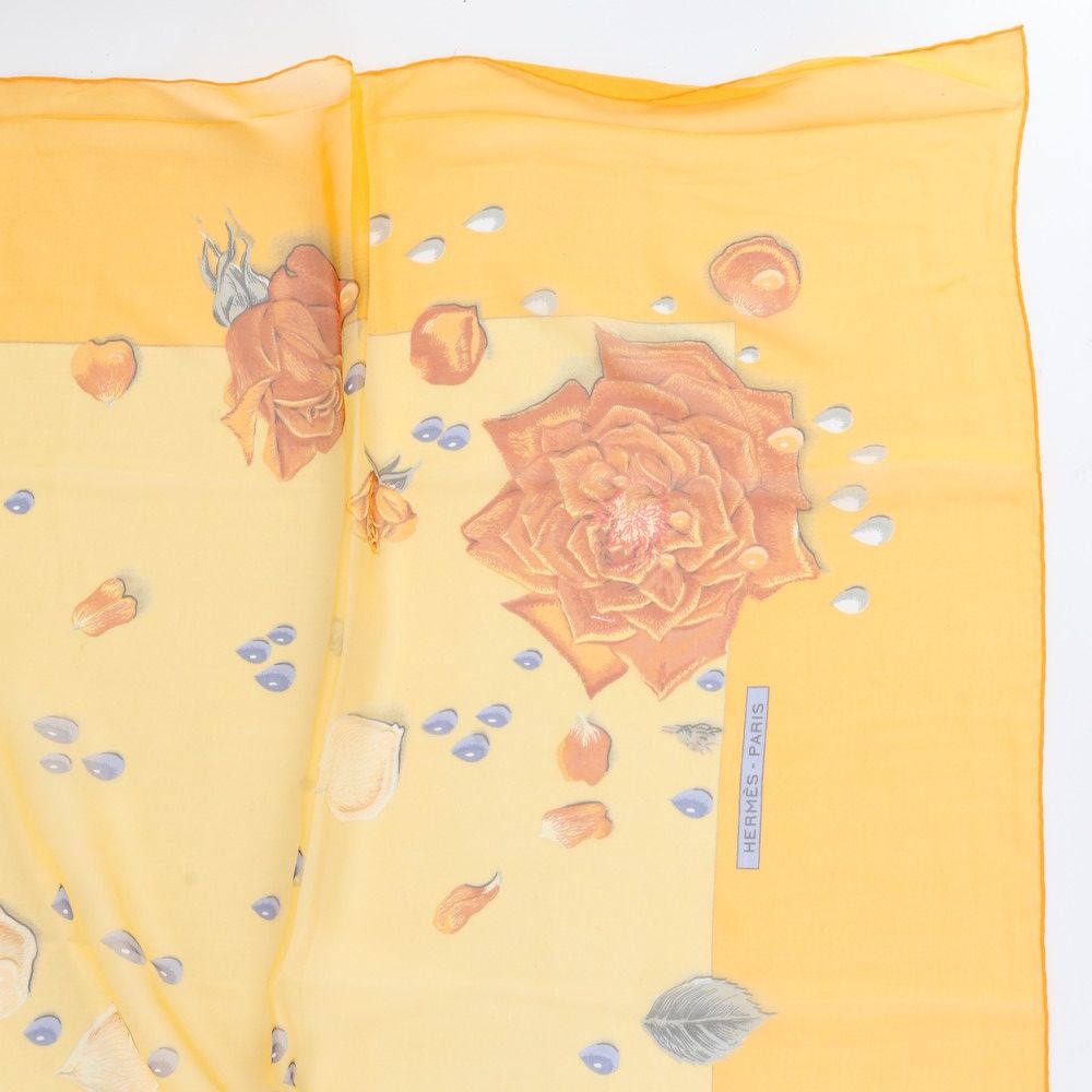 Hermes Carre Jean 140 la Rosee Rose Drops Silk 100% Scarf — view 5