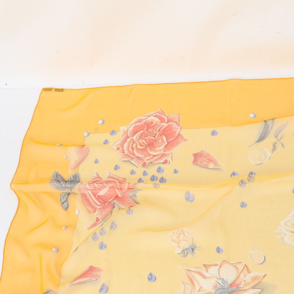 Hermes Carre Jean 140 la Rosee Rose Drops Silk 100% Scarf — view 3
