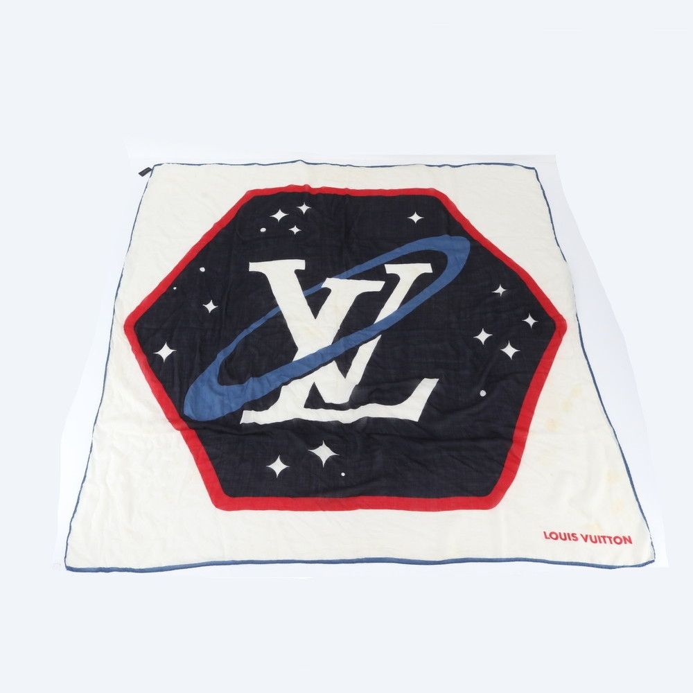 Louis Vuitton Planet LV Silk Large Shawl Scarf