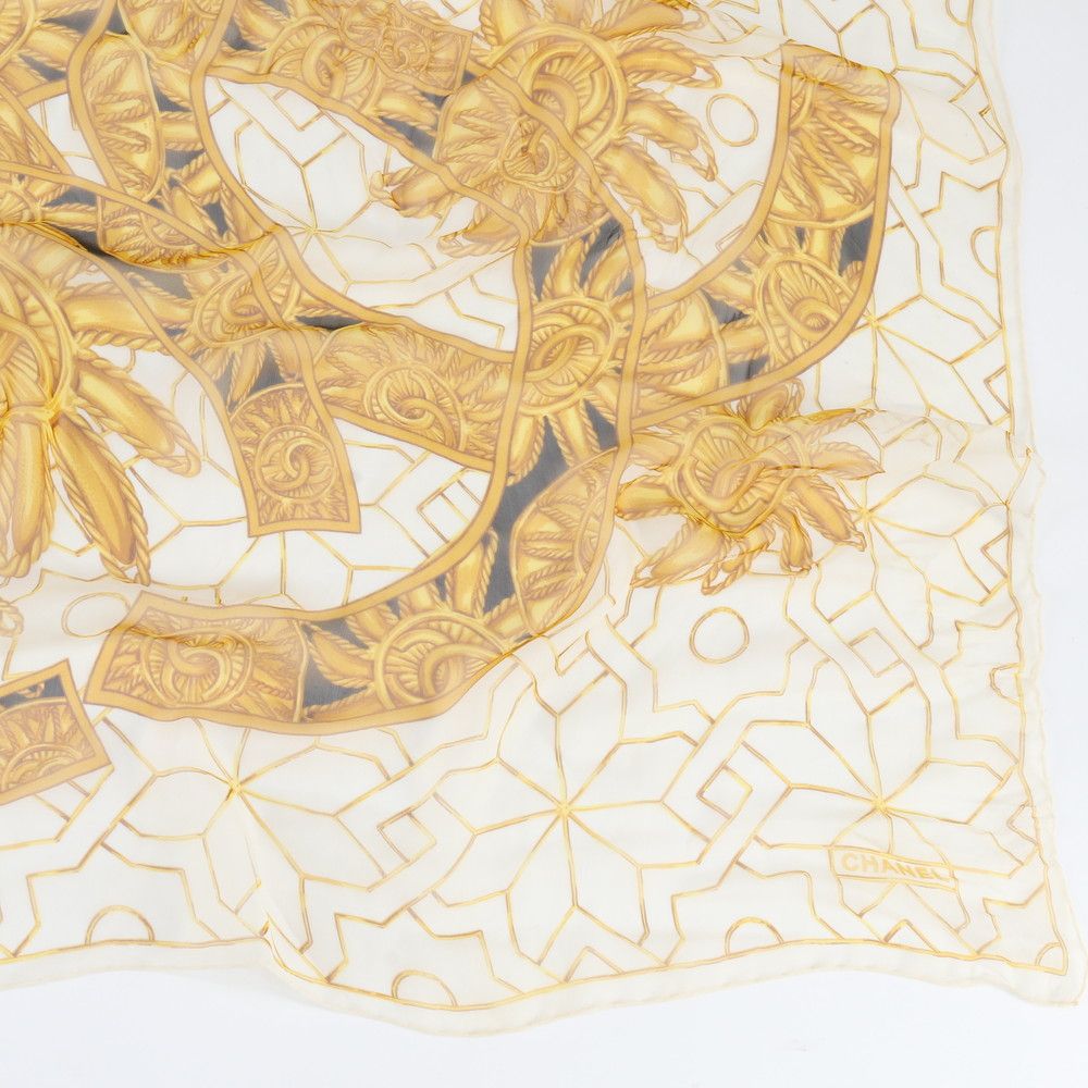 Chanel Silk 100% CC Logo Pattern Scarf — view 5