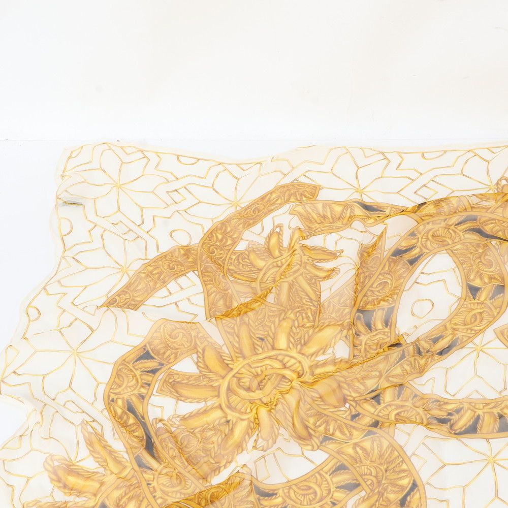 Chanel Silk 100% CC Logo Pattern Scarf — view 3