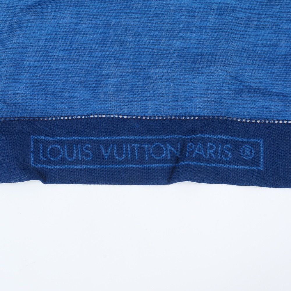Louis Vuitton Large Blue Shawl Scarf Leather — view 8