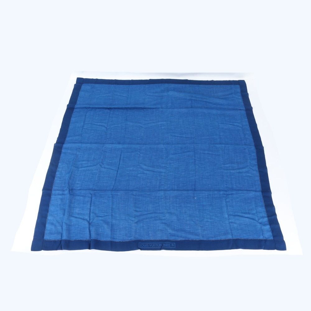 Louis Vuitton Large Blue Shawl Scarf Leather