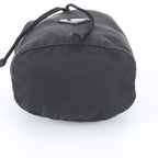 Prada Tessuto Nylon Triangle Logo Drawstring Pouch Black — view 5