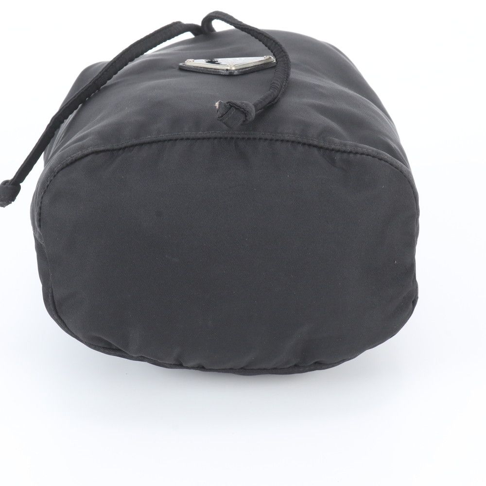 Prada Tessuto Nylon Triangle Logo Drawstring Pouch Black — view 5