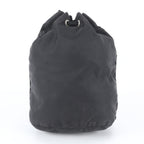 Prada Tessuto Nylon Triangle Logo Drawstring Pouch Black — view 2
