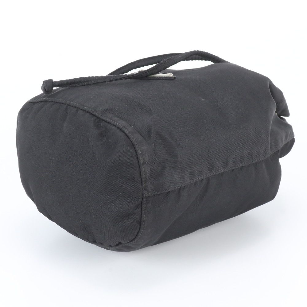 Prada Tessuto Nylon Triangle Logo Drawstring Pouch Black — view 3