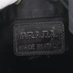 Prada Tessuto Nylon Triangle Logo Drawstring Pouch Black — view 7