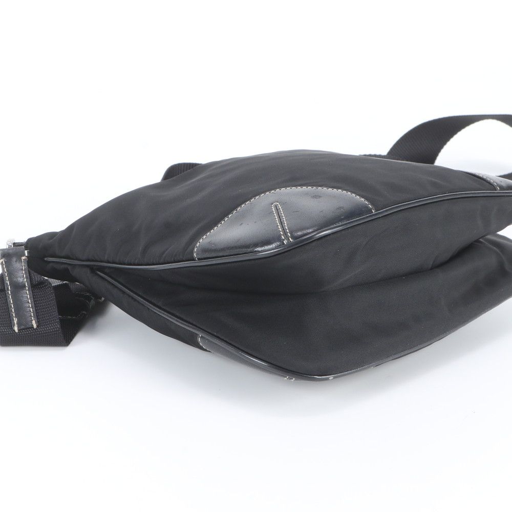 Prada Tessuto Nylon Triangle Logo Shoulder Bag Crossbody Messenger Black — view 5