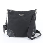 Prada Tessuto Nylon Triangle Logo Shoulder Bag Crossbody Messenger Black