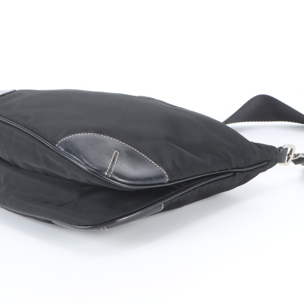 Prada Tessuto Nylon Triangle Logo Shoulder Bag Crossbody Messenger Black — view 4