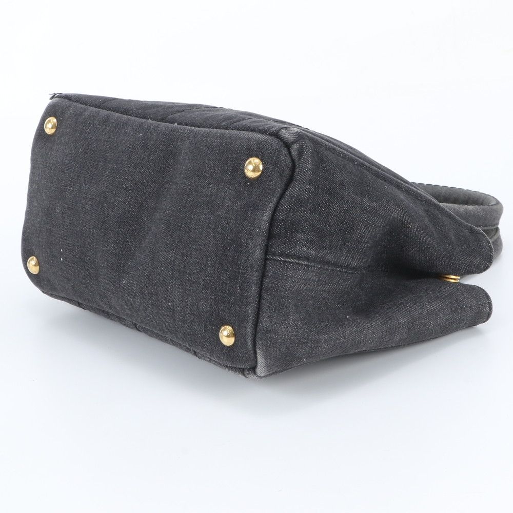 Prada Canapa Denim Tote Bag Shoulder — view 4