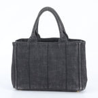 Prada Canapa Denim Tote Bag Shoulder — view 3