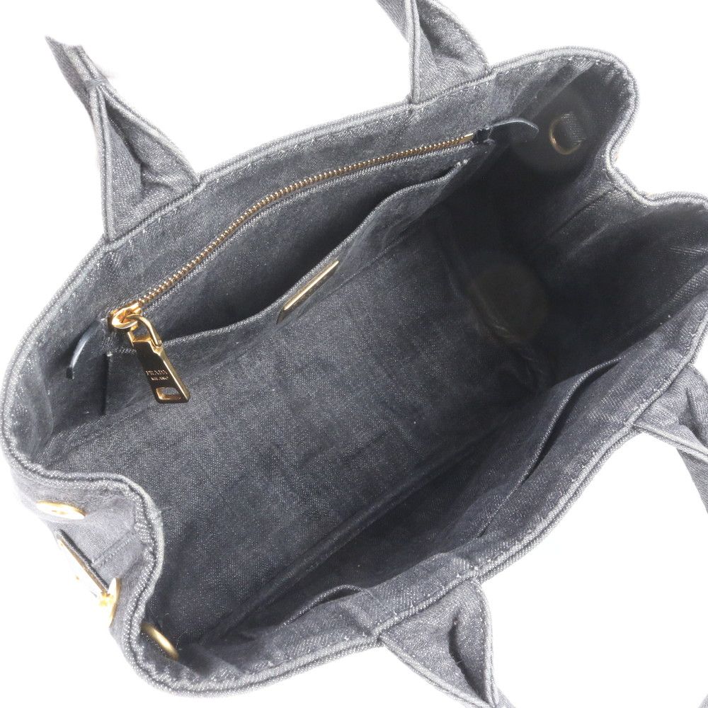 Prada Canapa Denim Tote Bag Shoulder — view 7