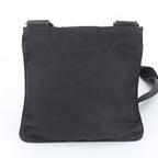 Prada Tessuto Nylon Triangle Logo Leather Shoulder Bag Crossbody Black — view 3