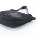 Prada Tessuto Nylon Triangle Logo Leather Shoulder Bag Crossbody Black — view 4