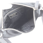 Prada Tessuto Nylon Triangle Logo Leather Shoulder Bag Crossbody Black — view 7