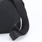 Prada Tessuto Nylon Triangle Logo Leather Shoulder Bag Crossbody Black — view 2
