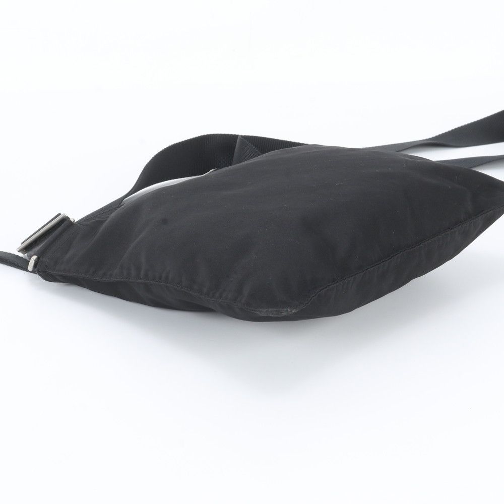 Prada Tessuto Nylon Triangle Logo Shoulder Bag Crossbody Messenger Black — view 5