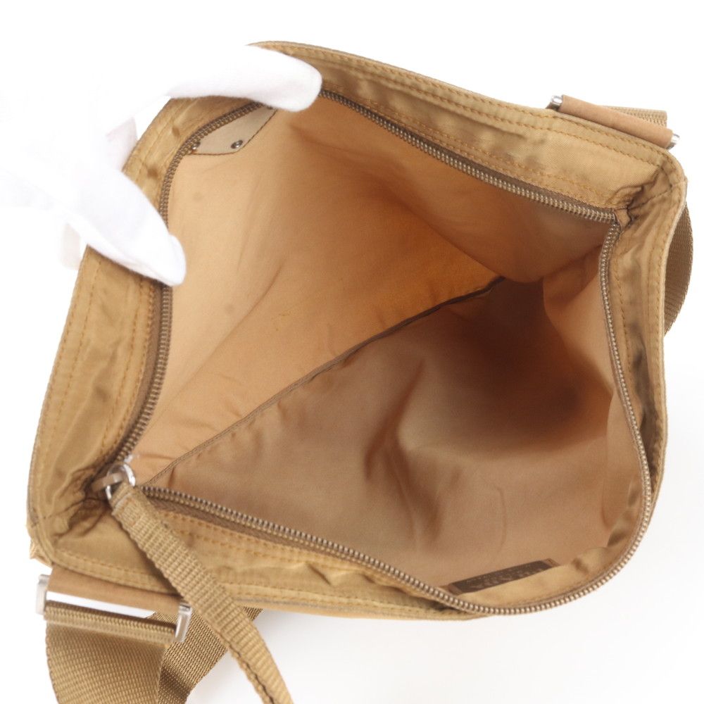 Prada Tessuto Nylon Triangle Logo Leather Shoulder Bag Crossbody Messenger — view 7