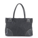 Prada Tessuto Nylon Leather Tote Bag Shoulder Hand Black — view 3