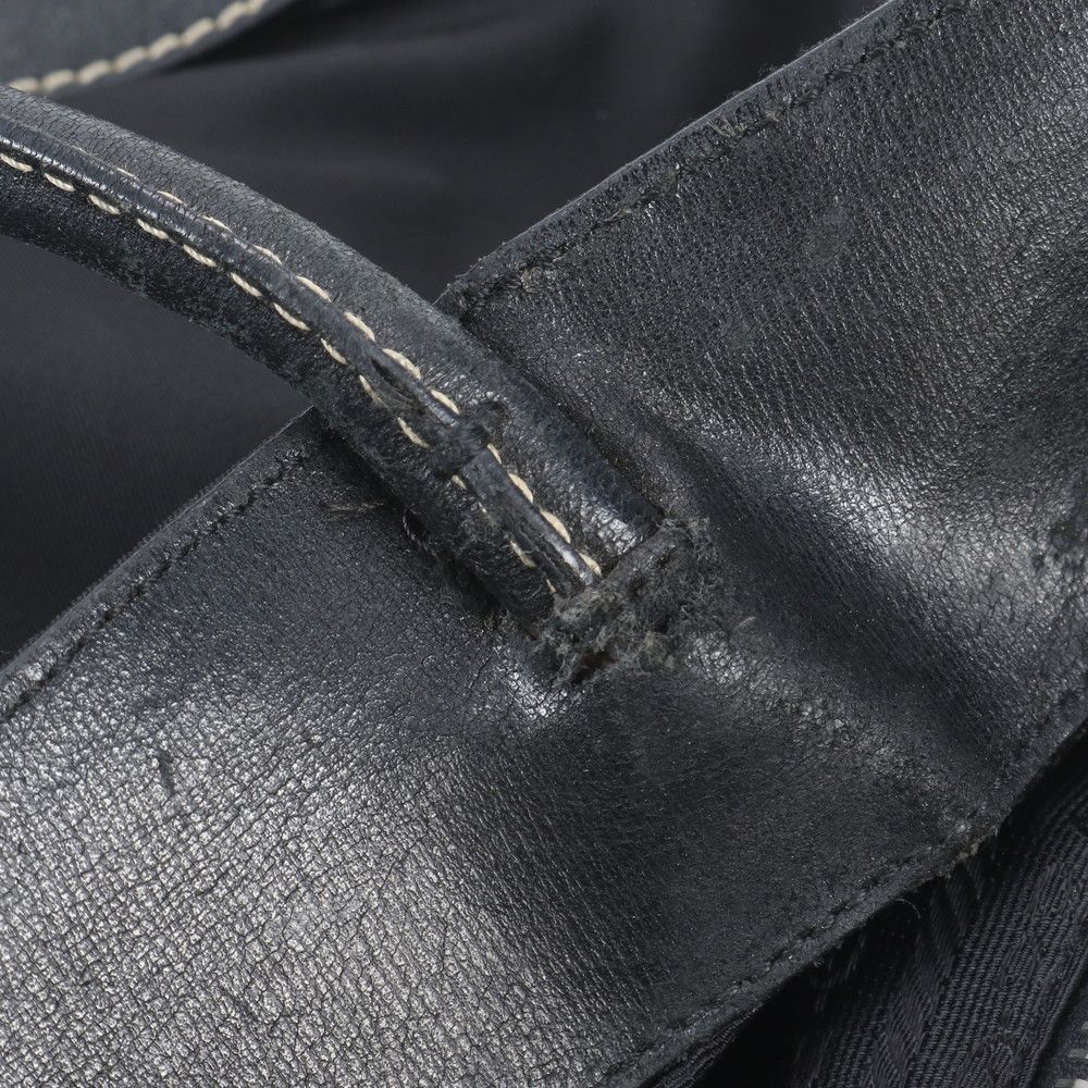 Prada Tessuto Nylon Leather Tote Bag Shoulder Hand Black — view 8