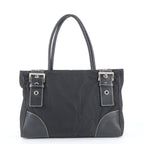 Prada Tessuto Nylon Leather Tote Bag Shoulder Hand Black
