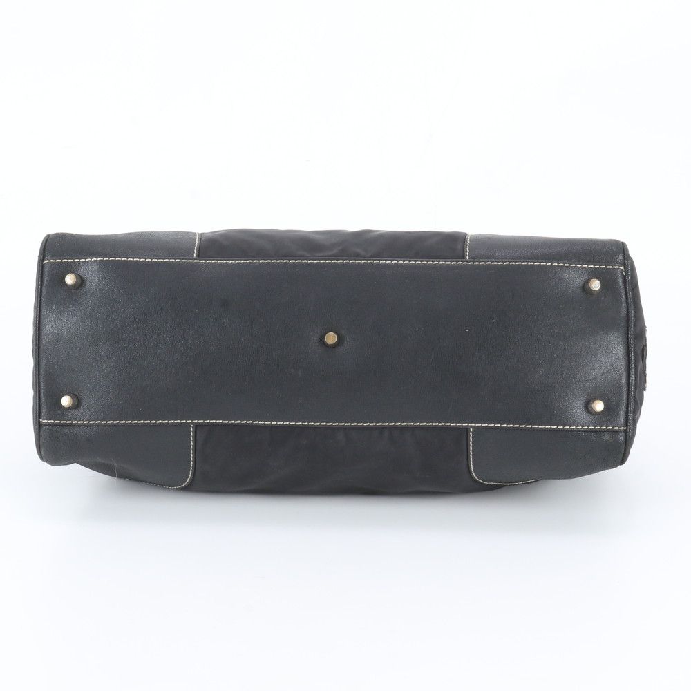 Prada Tessuto Nylon Leather Tote Bag Shoulder Hand Black — view 6