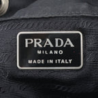 Prada Tessuto Nylon Triangle Logo Leather Backpack Black — view 7