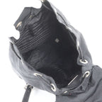 Prada Tessuto Nylon Triangle Logo Leather Backpack Black — view 6
