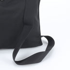 Prada Tessuto Nylon Triangle Logo Leather Shoulder Bag Crossbody Messenger Black — view 2