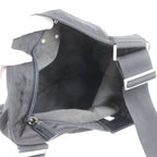 Prada Tessuto Nylon Triangle Logo Leather Shoulder Bag Crossbody Messenger Black — view 7