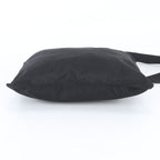 Prada Tessuto Nylon Triangle Logo Leather Shoulder Bag Crossbody Messenger Black — view 6